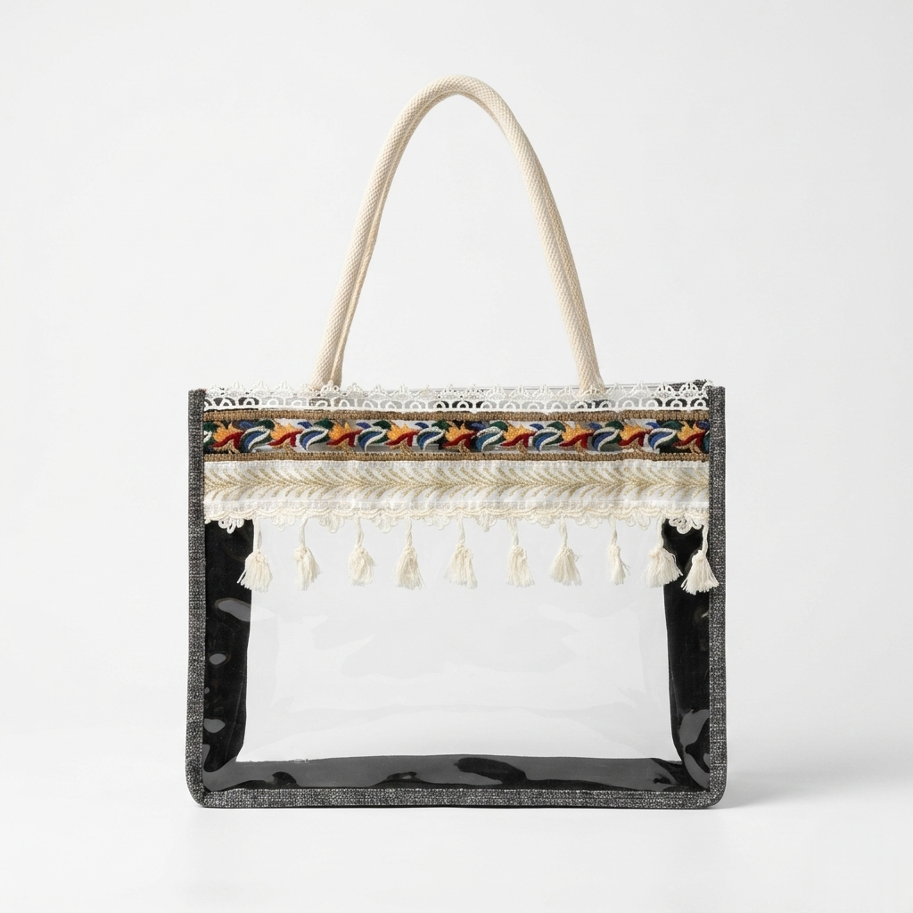 The Boho Noir Clear Tote