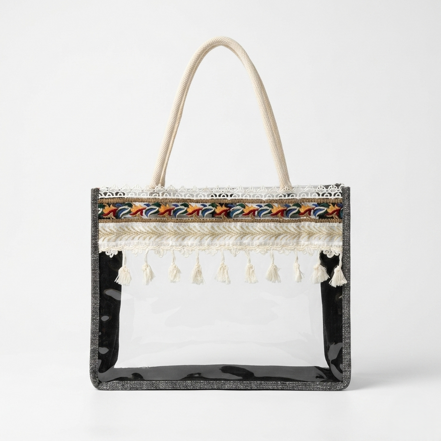 The Boho Noir Clear Tote