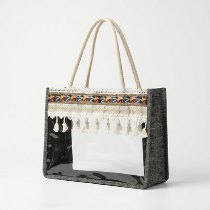 The Boho Noir Clear Tote