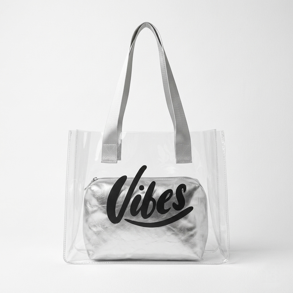 The Metallic Vibe Clear Tote