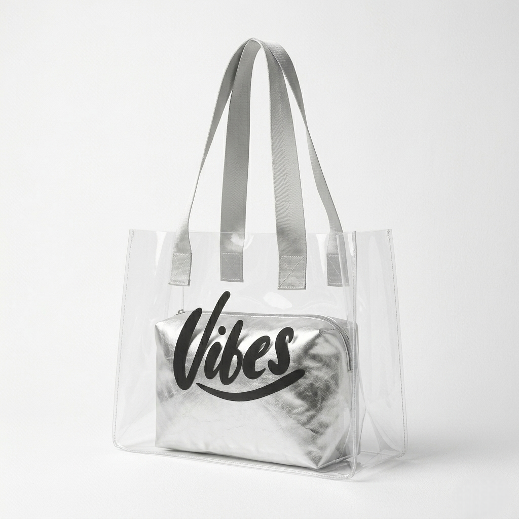 The Metallic Vibe Clear Tote