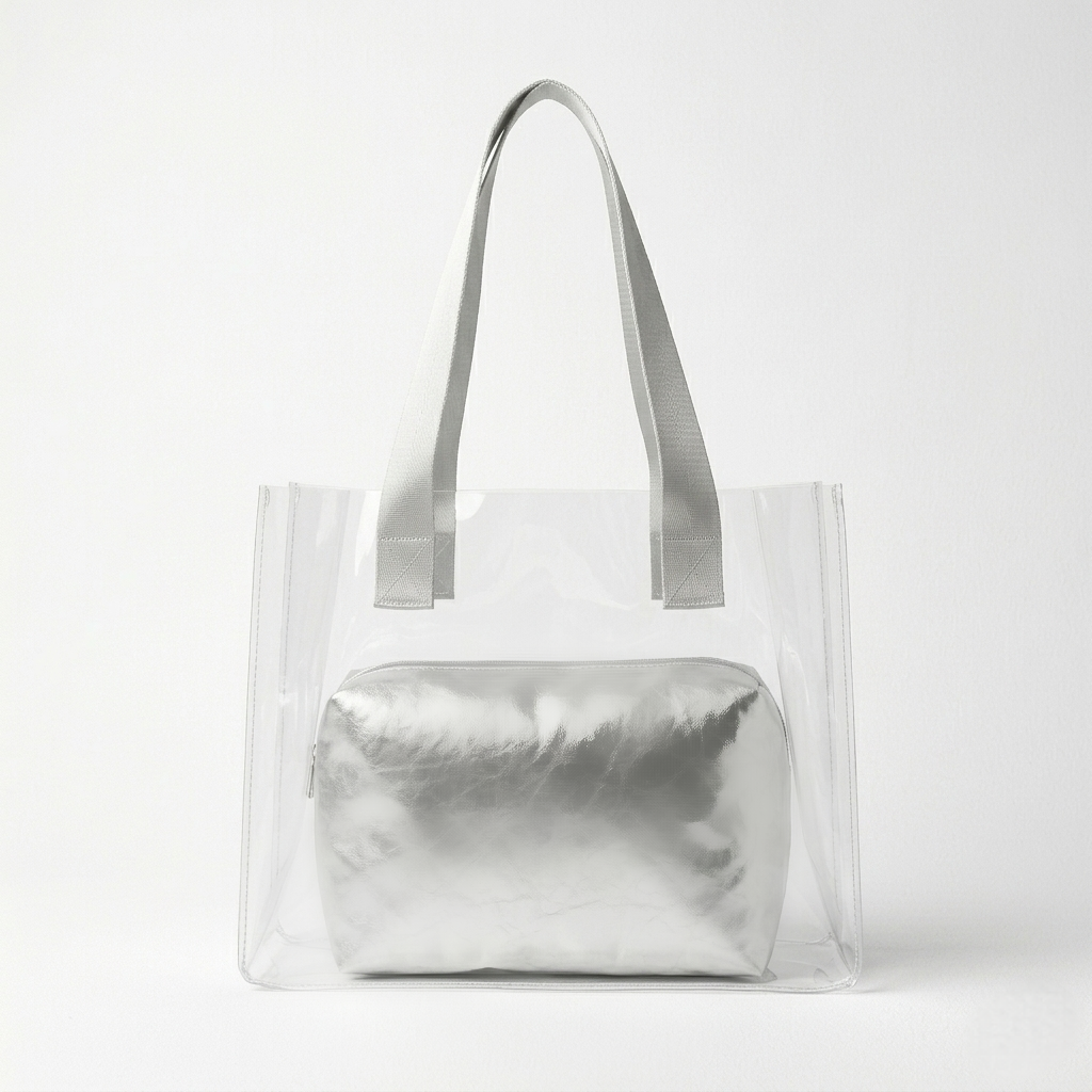 The Metallic Vibe Clear Tote