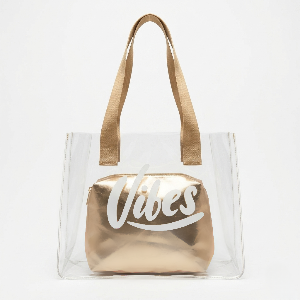 The Golden Vibe Clear Tote