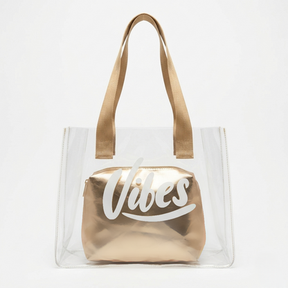 The Golden Vibe Clear Tote