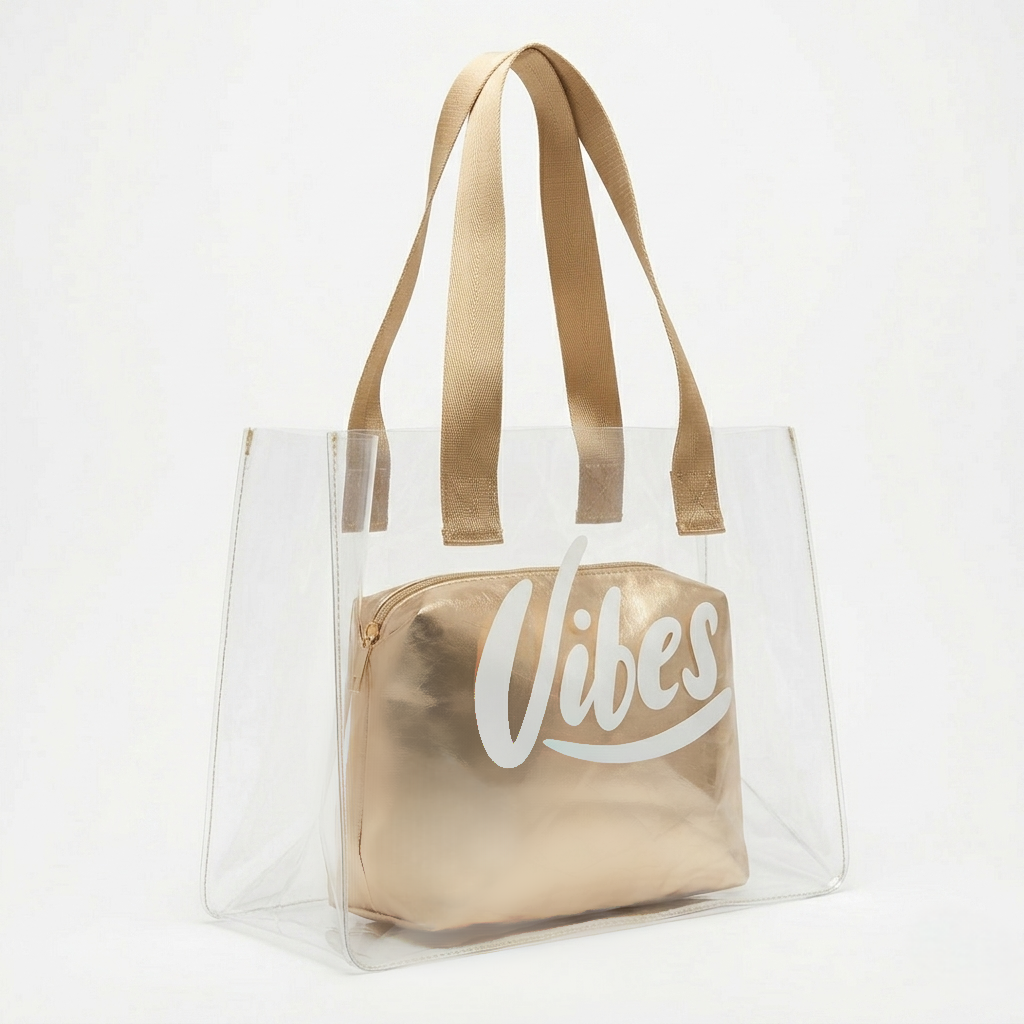 The Golden Vibe Clear Tote