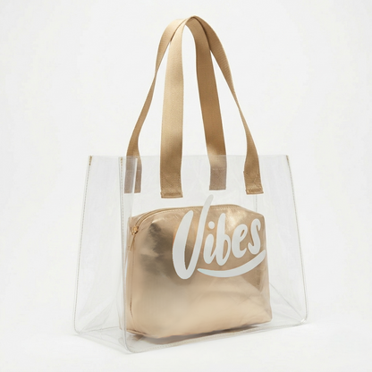 The Golden Vibe Clear Tote