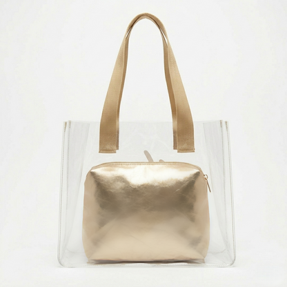 The Golden Vibe Clear Tote