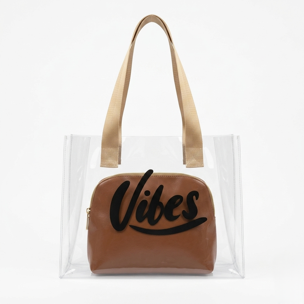 The Tan Vibe Clear Tote
