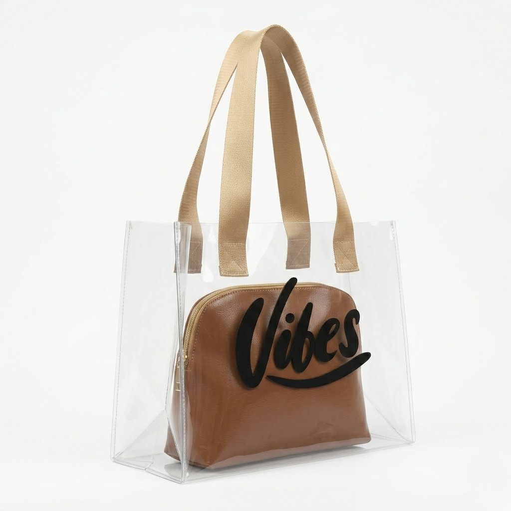 The Tan Vibe Clear Tote
