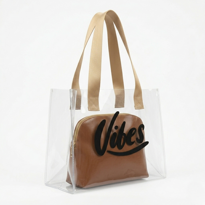 The Tan Vibe Clear Tote