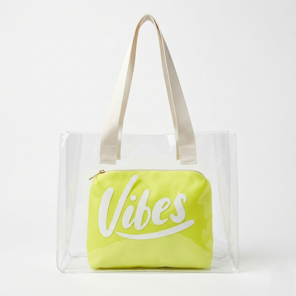 The Neon Vibe Clear Tote