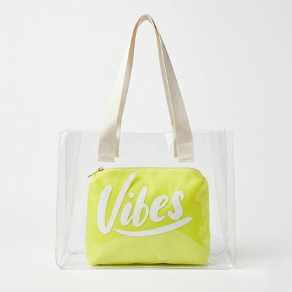 The Neon Vibe Clear Tote