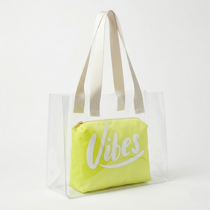The Neon Vibe Clear Tote