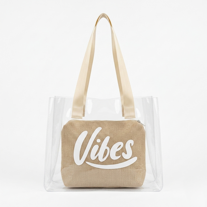 The Jute Vibe Clear Tote