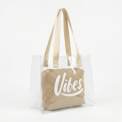 The Jute Vibe Clear Tote