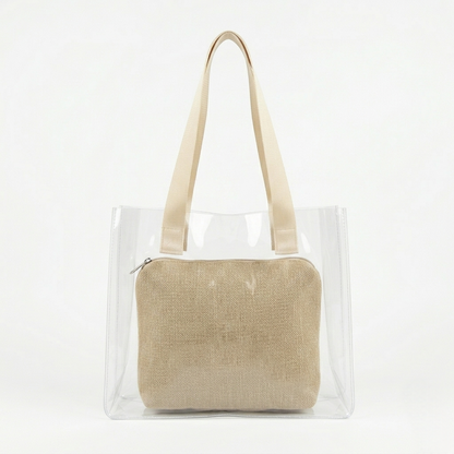 The Jute Vibe Clear Tote