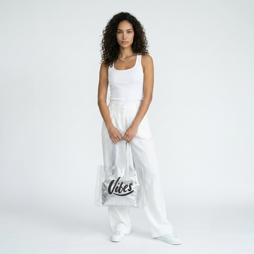 The Metallic Vibe Clear Tote