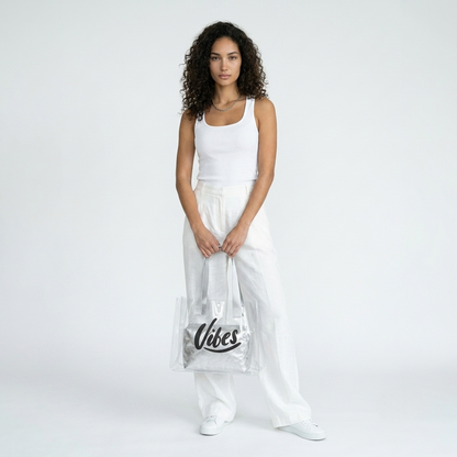 The Metallic Vibe Clear Tote