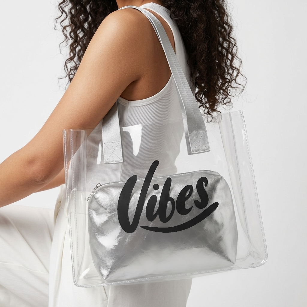 The Metallic Vibe Clear Tote