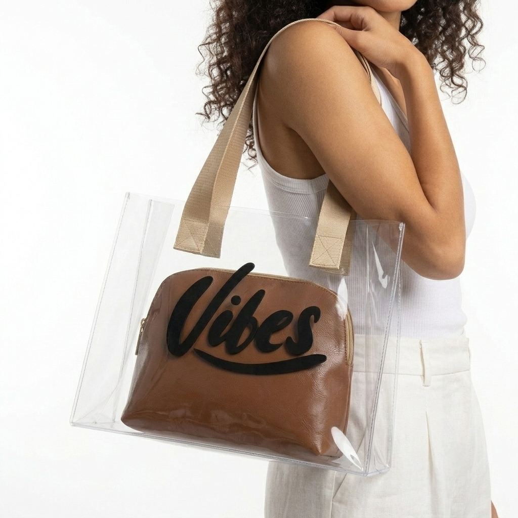 The Tan Vibe Clear Tote