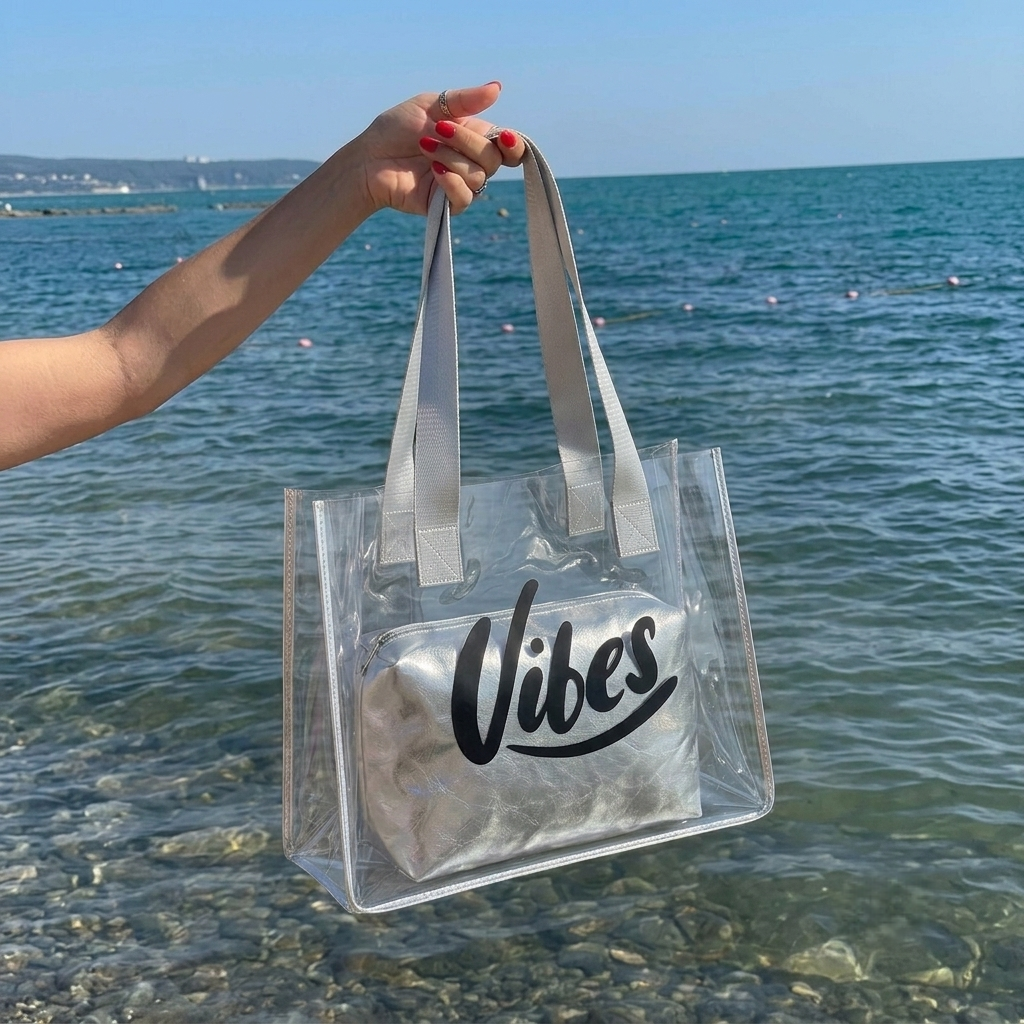 The Metallic Vibe Clear Tote