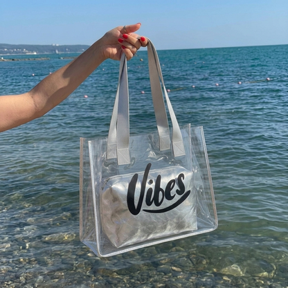The Metallic Vibe Clear Tote