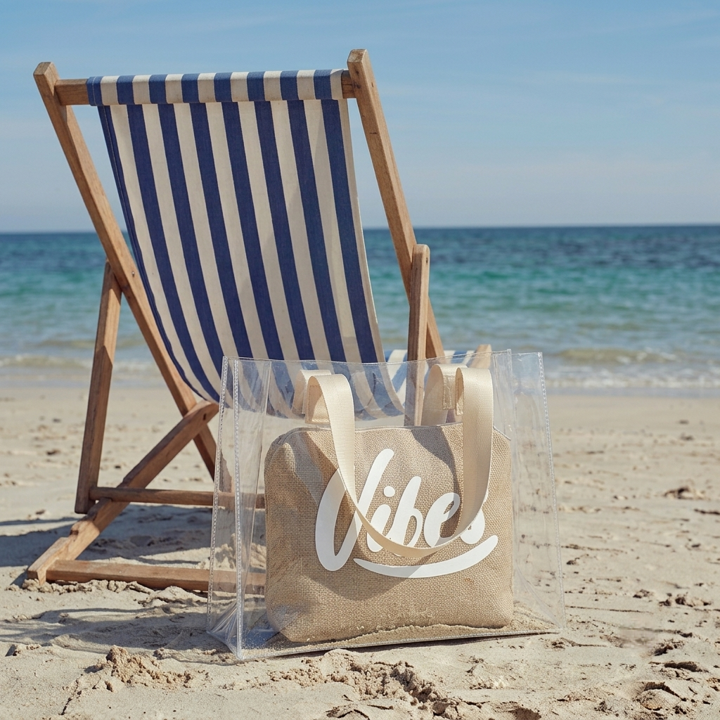 The Golden Vibe Clear Tote