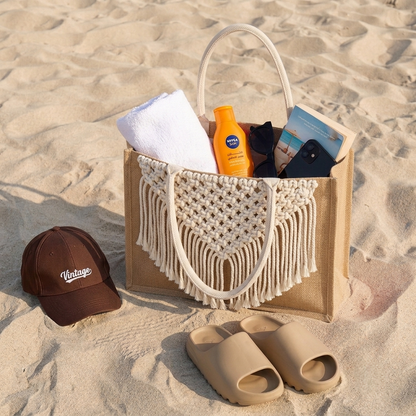 The Boho Macramé Jute Tote