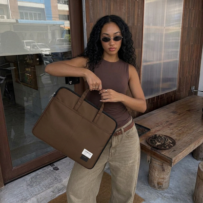 ORA Attache Laptop Bag-Cocoa - ORA