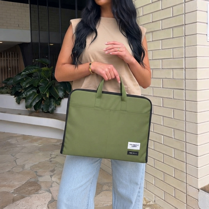 ORA Attache Laptop Bag-olive - ORA