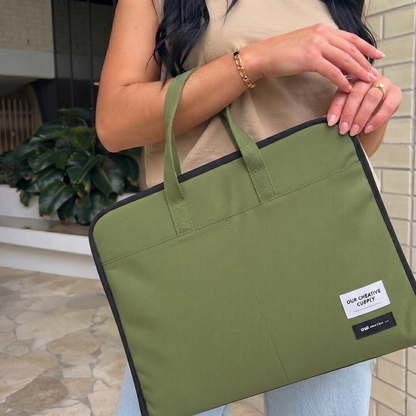 ORA Attache Laptop Bag-olive - ORA