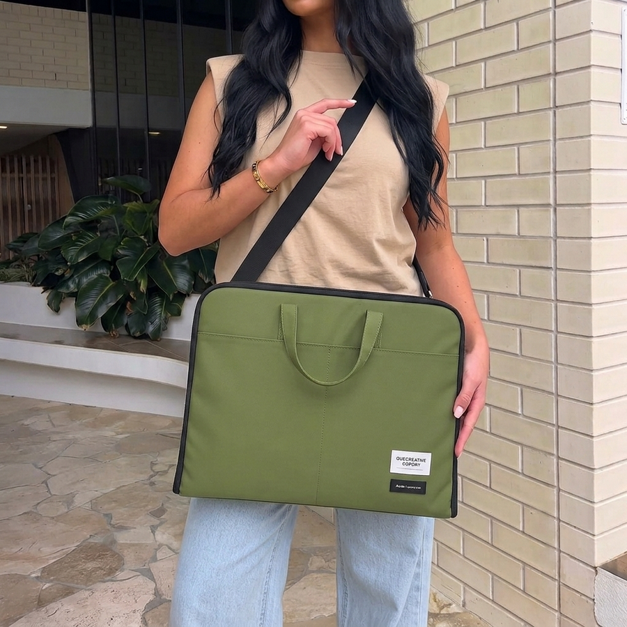 ORA Attache Laptop Bag-olive - ORA