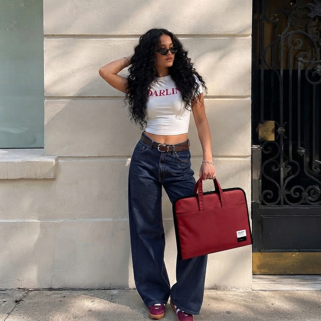 ORA Attache Laptop Bag-berry - ORA