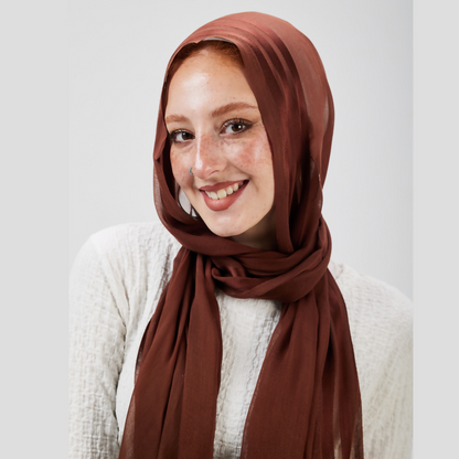 Cinnamon Drape satin Lined scarf