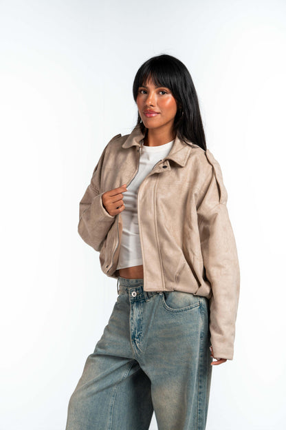 Effect Bomber Suede Jacket