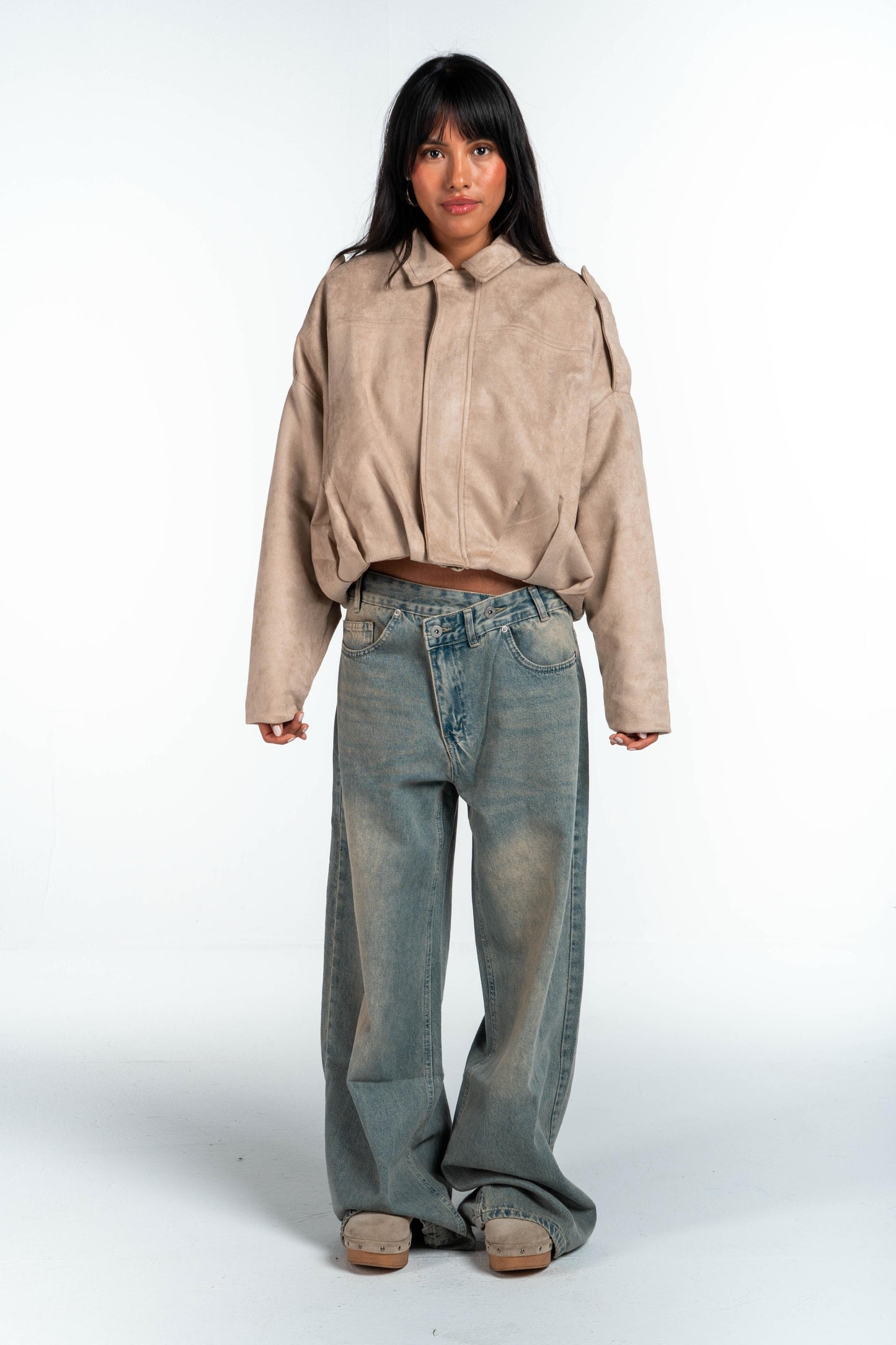 Effect Bomber Suede Jacket