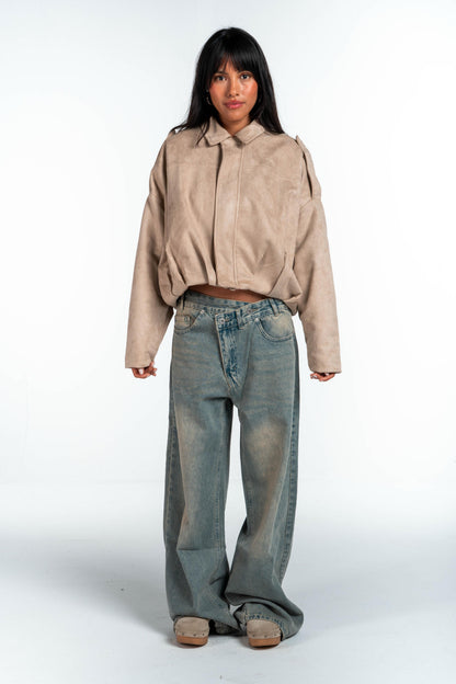 Effect Bomber Suede Jacket