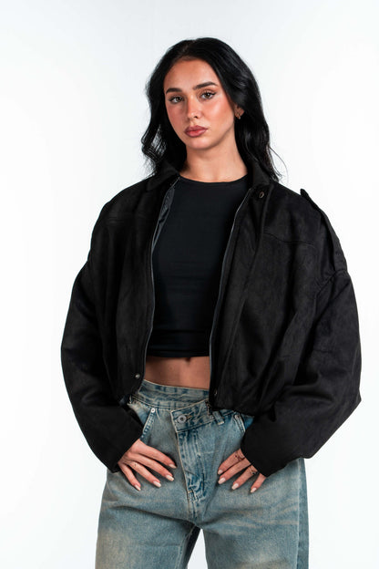 Effect Bomber Suede Jacket
