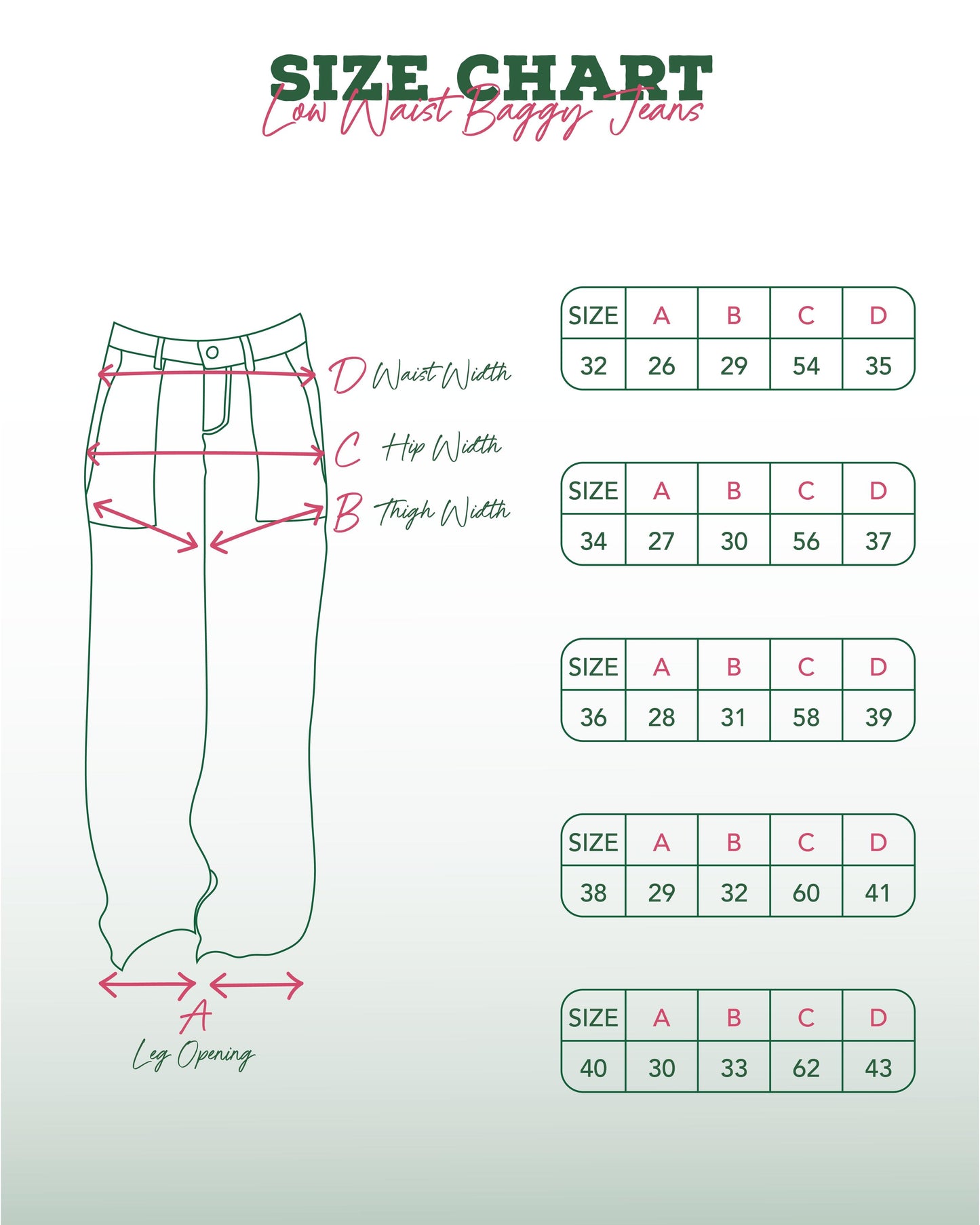 Frenchee Low Waist Baggy Jeans