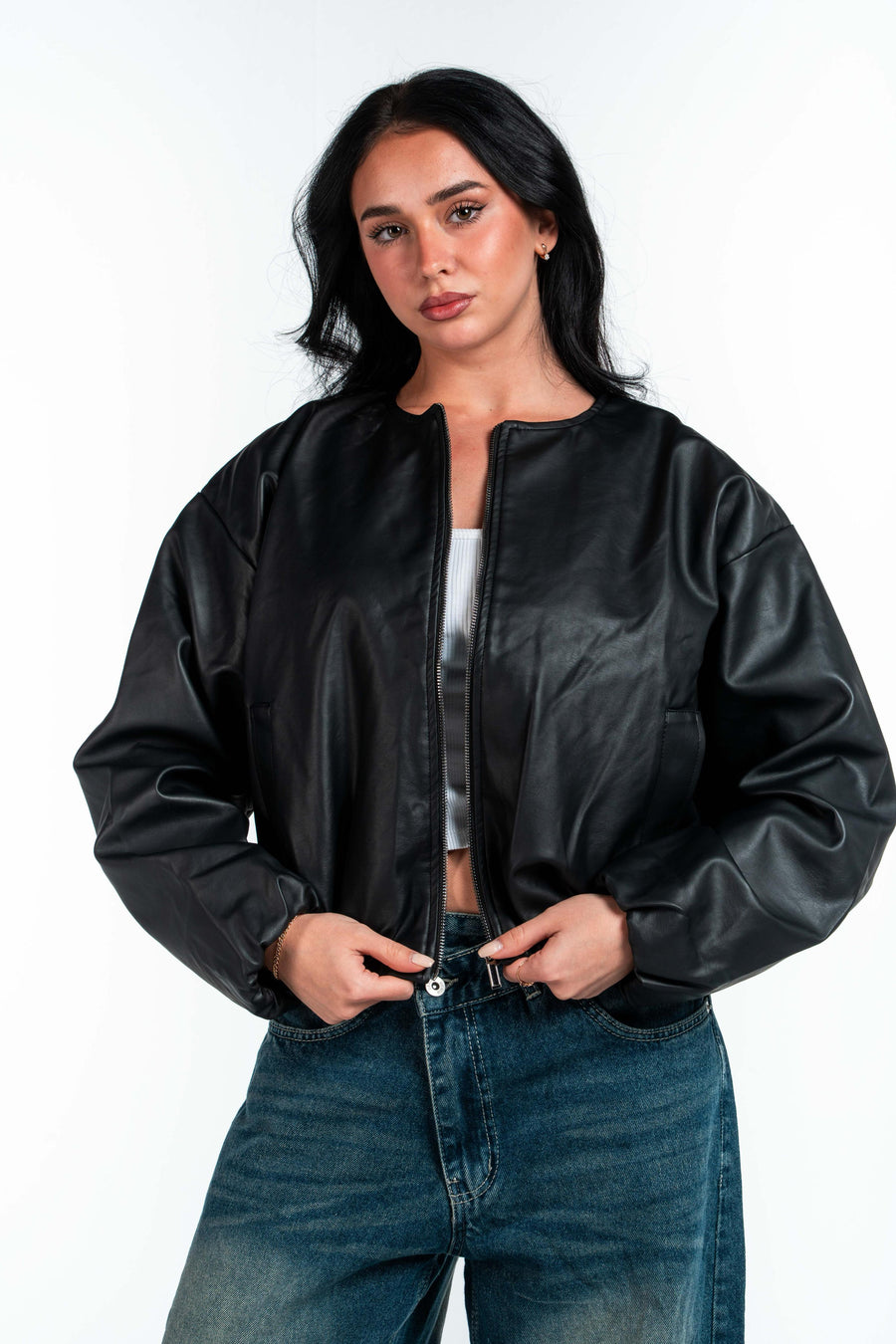 Leather Bomber Jacket