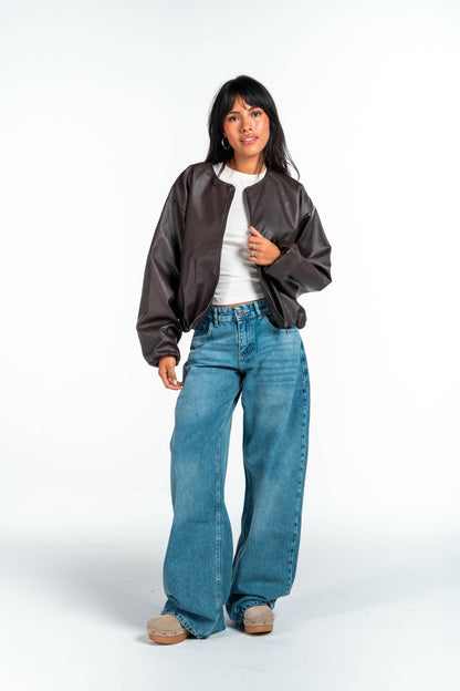 Leather Bomber Jacket