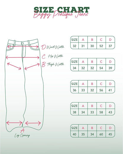 Dark Copper Wash Blue Baggy Pratique Jeans