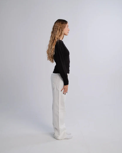 Fitted Cardigan in Black — studio photograph
