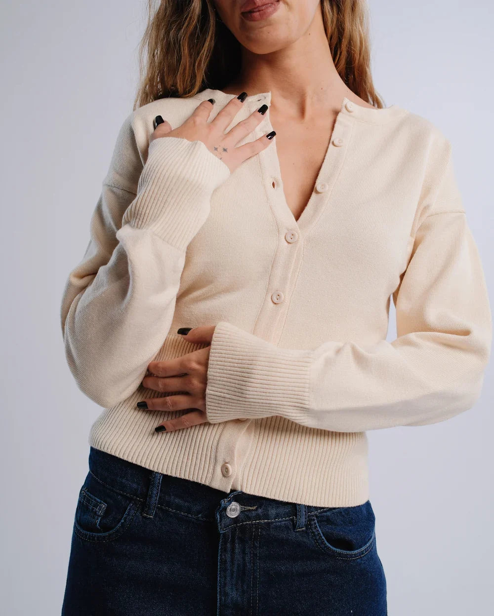 Fitted Cardigan — EXIT FW26 studio photograph 1