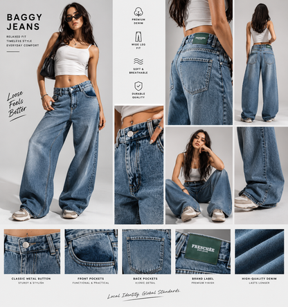 Frenchee Low Waist Baggy Jeans