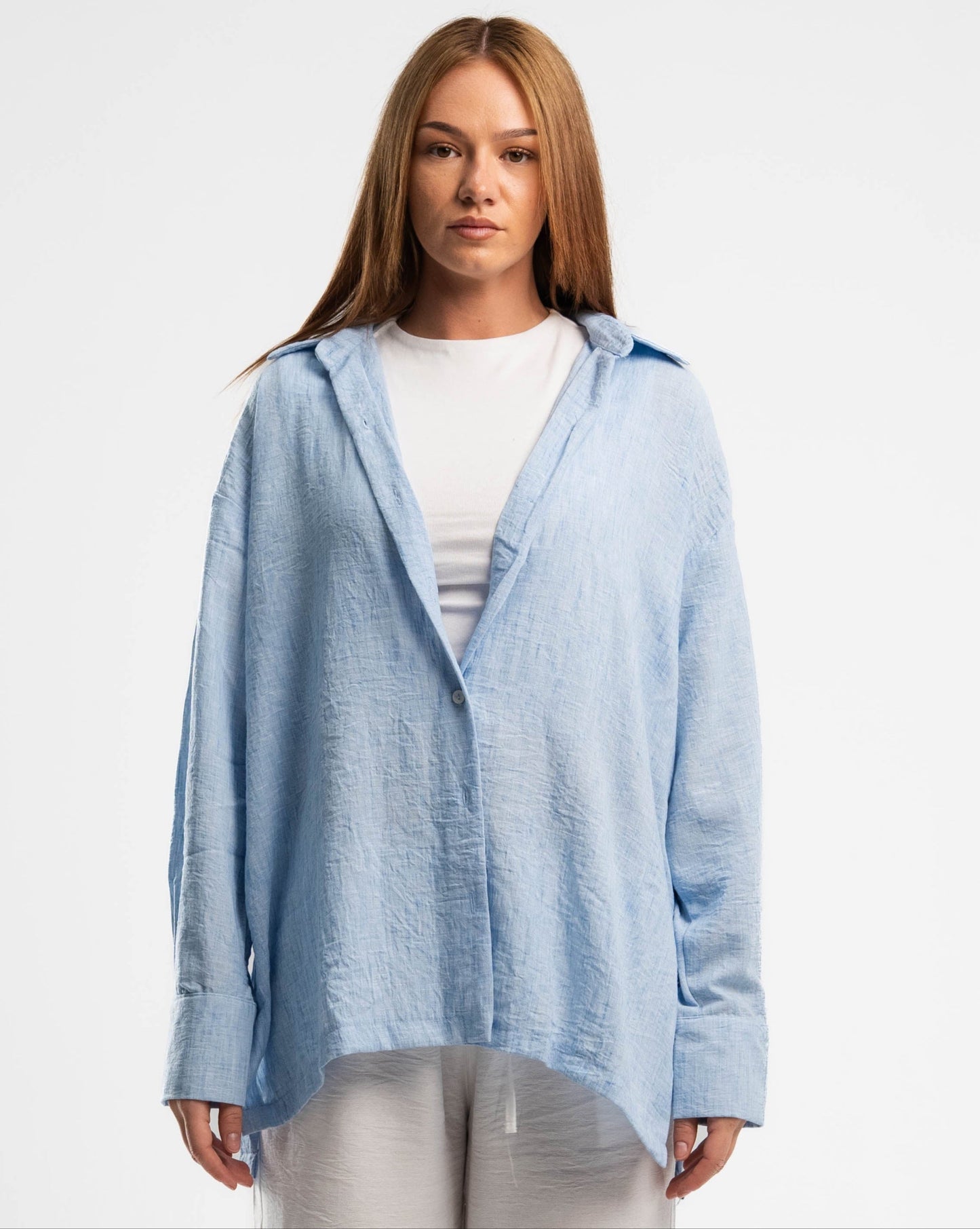 Washed Pure Long Sleeve Linen Shirt