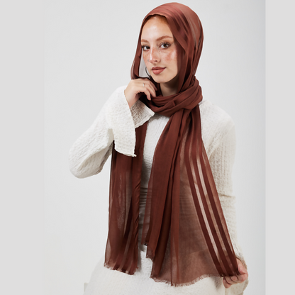 Cinnamon Drape satin Lined scarf