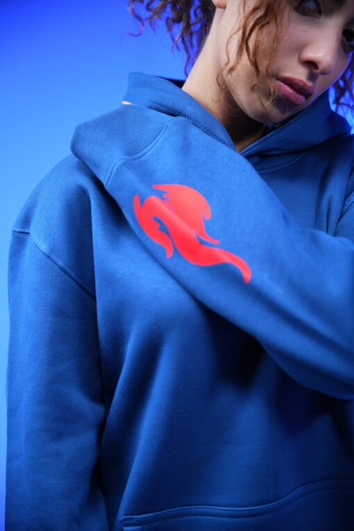 find what you love and let it kill you printed oversized hoodie Navy - Image 3