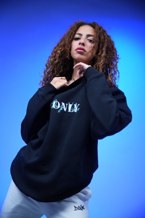 only embroidery oversized crewneck sweatshirt black - Image 14