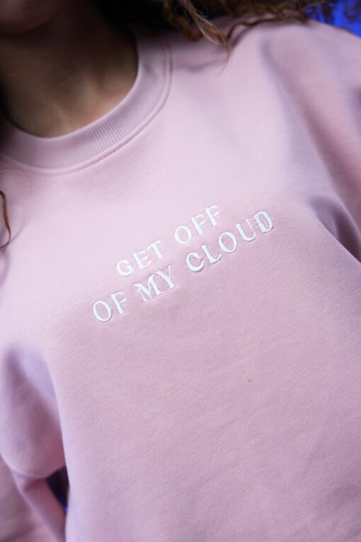 get off my cloud embroidery oversized crewneck sweatshirt - Image 3